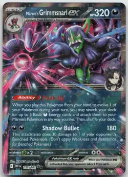 Pokemon Marnie's Grimmsnarl ex 136/182 SV10: Destined Rivals Double Rare NM - Image 1