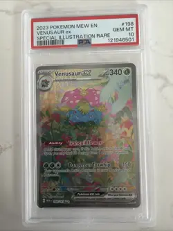 2023 POKEMON MEW EN-151 SPECIAL ILLUSTRATION RARE #198 VENUSAUR EX PSA 10 GEM MT - Image 1
