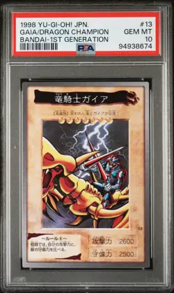 PSA 10 Gaia The Dragon Champion 1998 Bandai Yugioh #13 Japanese 1st Generation - Image 1