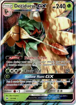 2017 Pokemon Sun & Moon TCG Holo NM-MT Decidueye-GX Stage 2/Rare #12 - Image 1