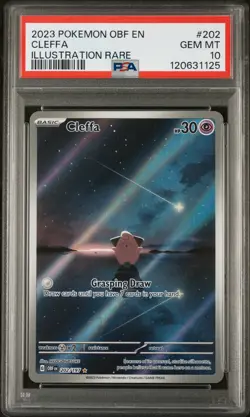 2023 POKEMON OBF EN-OBSIDIAN FLAMES ILLUSTRATION RARE #202 CLEFFA PSA 10 - Image 1