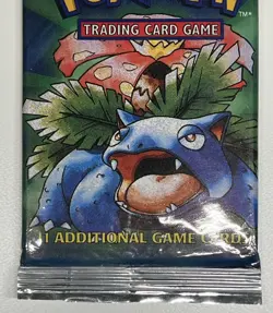 1999 Pokemon Base Set Booster Pack - WOTC - Venusaur Artwork – Factory Sealed 742818061582 - Image 3