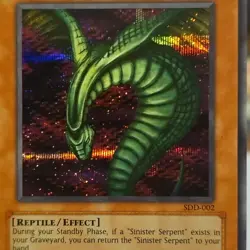 Yugioh - NM Sinister Serpent SDD-002 Secret Rare Promo - Image 5
