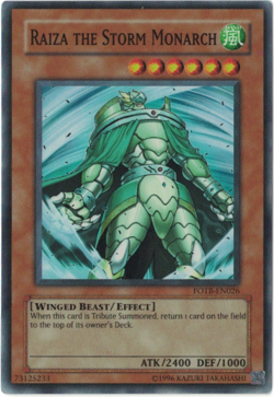 Yu-Gi-Oh! Raiza the Storm Monarch (NM) Unlimited Super Rare FOTB-EN026 - Image 1