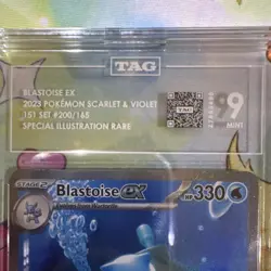 Pokemon TCG Blastoise ex 200/165 SV151 Special Illustration Rare Holo TAG 9 2023 - Image 3