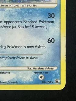 🔥 Pokemon TCG: Glaceon 20/100 Majestic Dawn Holo Rare Vintage 2008 VG 🔥 - Image 5