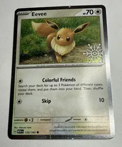 Eevee Pokemon 133/165 Snowflake Stamped From Holiday Collection “Near Mint” - Image 2