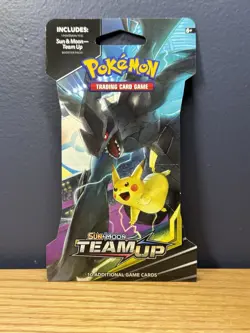 Pokemon Sun & Moon Team Up Sleeved Booster Pack. Zekrom and Pikachu - Image 1