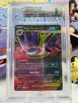 BGS 9 Mega Gengar EX RR 056/094 Phantasmal Flames 2025 Pokemon MINT ENG - Image 1