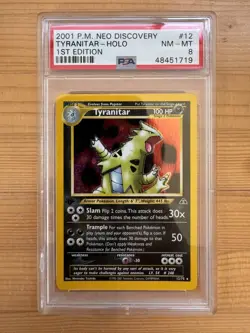 Pokemon Neo Discovery 1st Edition Tyranitar Holo #12 NM MT PSA 8 Ultra Rare 💎 - Image 3