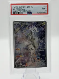 Pokemon N's Reshiram 167/159 Miscellaneous Illustration Rare Holo Stamped PSA 9 - Image 1