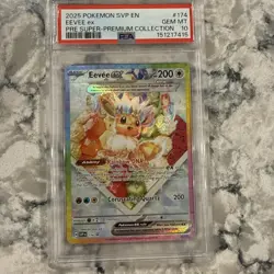 2025 Pokemon SVP EN Eevee EX PRE Super-Premium Collection Black Star Promo PSA10 - Image 2