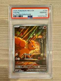 2025 POKEMON MEG EN-MEGA EVOLUTION ILLUSTRATION RARE #138 VULPIX PSA 10 - Image 1