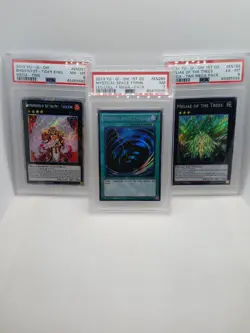 2014 YUGIOH PSA 6 7 8 CARD SLAB LOT X3 HOLO FOIL 1ST MEGA TINS LIMITED EDITION - Image 1