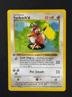 Pokemon TCG: Farfetch'd - Base Set 027/102 - 1st Edition Shadowless - LP++ - Image 2