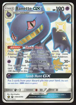 Banette GX SV61/SV94 Pokemon Hidden Fates Holo Full Art Card - Image 1