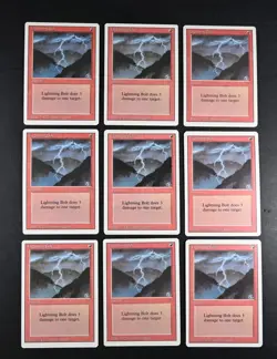 9 NM/LP MTG Lightning Bolt Revised Edition 3rd Vintage Magic Cards - Image 1