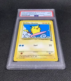 Original PSA 9 Surfing Pikachu Black Star Promo 28 Pokemon Card Mint League - Image 4