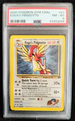 2000 POKEMON GYM CHALLENGE #27 KOGA'S PIDGEOTTO PSA 8 - Image 1