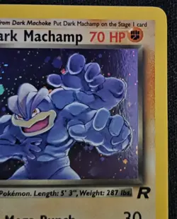 Pokemon Dark Machamp Holo Rare 10/82 Team Rocket 70 HP 2000 Unlimited LP - Image 4