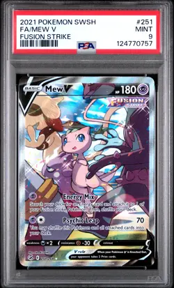 2021 Pokemon Sword & Shield Fusion Strike Mew V Fa Fusion Strike PSA 9 #251 - Image 1