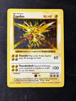 Zapdos - Shadowless Base Set - 16/102 - Pokemon - DMG - Image 1