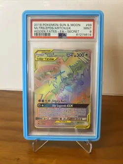 2019 Pokemon TCG Moltres & Zapdos & Articuno GX 69/68 Hidden Fates PSA 9 - Image 1