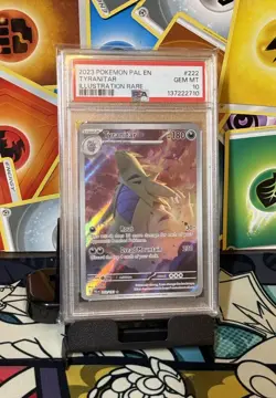 Pokemon Paldea Evolved Tyranitar 222/193 Illustration Rare Holo PSA 10 English - Image 1