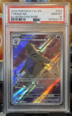 Pokemon Paldea Evolved Tyranitar 222/193 Illustration Rare Holo PSA 10 English - Image 3