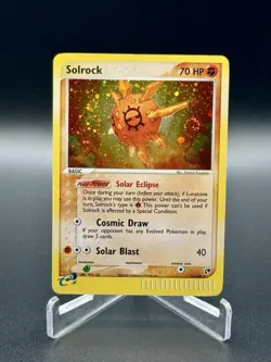 Pokemon TCG Solrock 13/100 EX Sandstorm Holo Rare Near Mint Fast Shipping SWIRL - Image 1