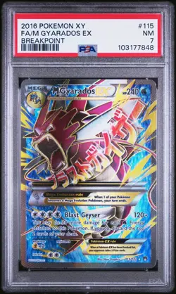 PSA 7 Pokemon M Gyarados EX Full Art Holo 115/122 Breakpoint Ultra Rare English - Image 1
