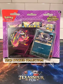 Pokemon Mega Evolution—Ascended Heroes Tech Sticker 3ASC Packs Inside**Gastly** - Image 1