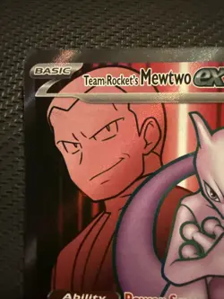 Pokemon TCG Team Rockets Mewtwo EX 213/182 Full Art Ultra Rare English - Image 2