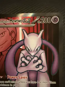 Pokemon TCG Team Rockets Mewtwo EX 213/182 Full Art Ultra Rare English - Image 3