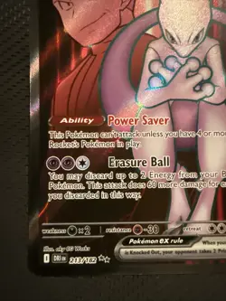 Pokemon TCG Team Rockets Mewtwo EX 213/182 Full Art Ultra Rare English - Image 5