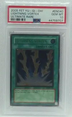 YU-GI-OH 2005 LIGHTNING VORTEX FET-EN040 ULTIMATE UNLIMITED PSA-10 - Image 1