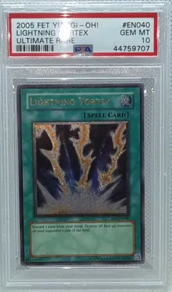 YU-GI-OH 2005 LIGHTNING VORTEX FET-EN040 ULTIMATE UNLIMITED PSA-10 - Image 2