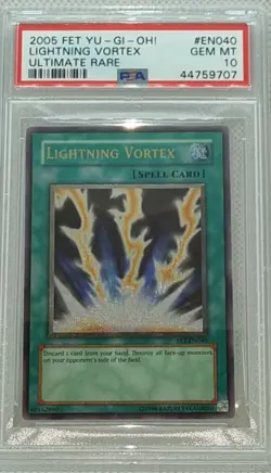 YU-GI-OH 2005 LIGHTNING VORTEX FET-EN040 ULTIMATE UNLIMITED PSA-10 - Image 3