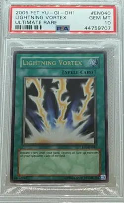 YU-GI-OH 2005 LIGHTNING VORTEX FET-EN040 ULTIMATE UNLIMITED PSA-10 - Image 4