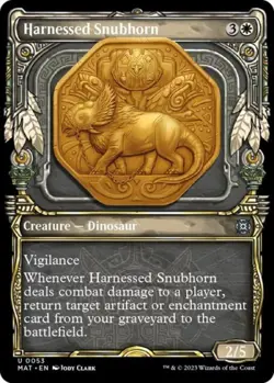 Harnessed Snubhorn (Showcase) -Foil Near Mint MTG - Image 1