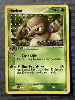 Pokemon Nuzleaf 43/107 Uncommon Reverse Holo Stamped EX Deoxys - Image 1