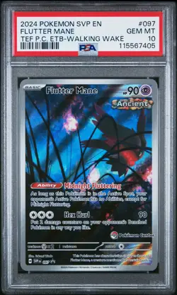 2024 POKEMON SVP EN-SV BLACK STAR PROMO #097 FLUTTER MANE PSA 10 - Image 1