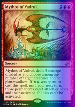 MTG Mythos of Vadrok (127/403) Ikoria Lair of Behemoths NM FOIL - Image 1