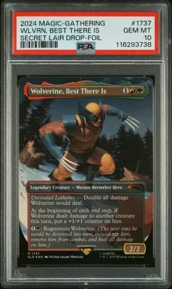 2024 MTG SECRET LAIR DROP #1737 WOLVERINE, BEST THERE IS PSA 10 - Image 1