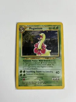 Pokemon Meganium Holo Rare 100 HP Neo Genesis 11/111 Stage 2 English TCG - Image 1