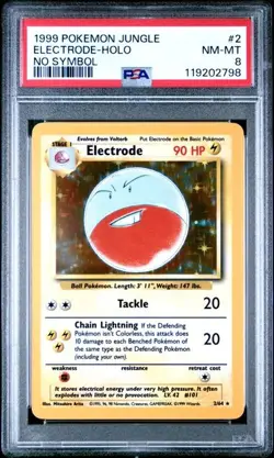 1999 Pokemon Jungle Electrode No Symbol Holo #2 PSA 8 WOTC Error - Image 1