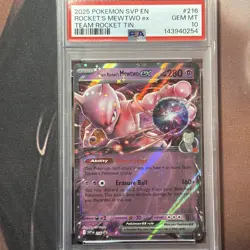 Graded 2025 Pokemon DRI EN Destined Rivals Team Rocket's Mewtwo Ex #081 PSA 10 - Image 1