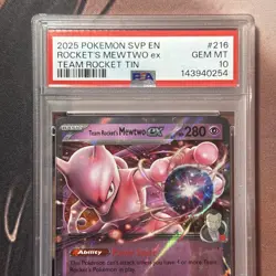 Graded 2025 Pokemon DRI EN Destined Rivals Team Rocket's Mewtwo Ex #081 PSA 10 - Image 3