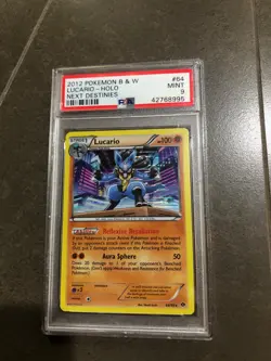 2012 Pokemon B & W Next Destinies #64 Lucario Holo PSA 9 MINT - Image 1