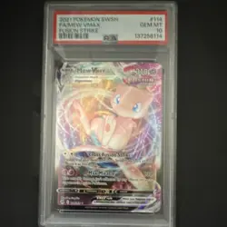 Pokemon SWSH Fusion Strike Mew VMAX #114 Holo PSA 10 English 2021 - Image 1